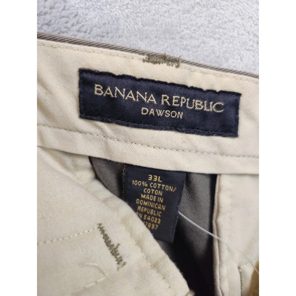 Banana Republic Pant Men 33L 34x35 Tall Gray Relaxed Straight Dawson Chino NWT